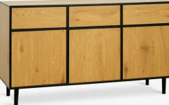 ODENSEBuffet ODENSE 3 portes 3 tiroirs coloris chêne chaud/noir-JYSK Sale