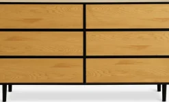 ODENSECommode 3+3 tiroirs ODENSE coloris chêne chaud/noir-JYSK Hot