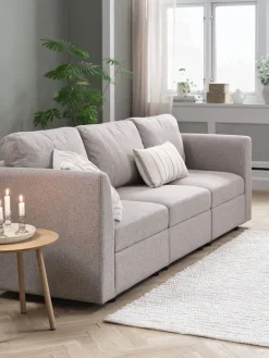 OKSBYCanapé modulable OKSBY 3pers. a/rangement tissu sable-JYSK