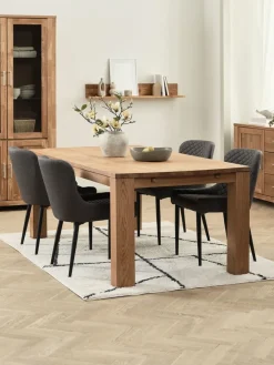 OLDE + PEBRINGEOLDE L200 table coloris chêne + 4 PEBRINGE chaises gris/noir-JYSK Discount