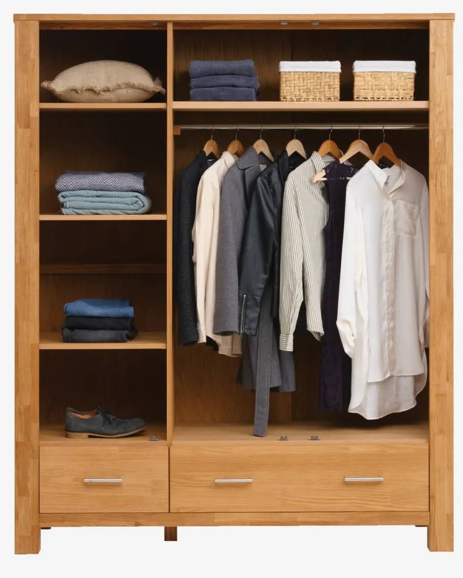 OLDEArmoire OLDE 169x200 3 portes 2 tiroirs chêne naturel-Royal Oak