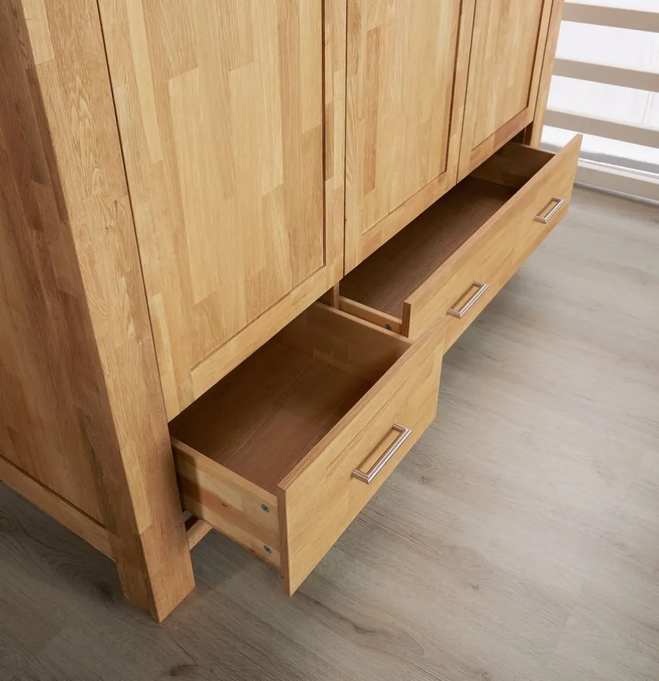 OLDEArmoire OLDE 169x200 3 portes 2 tiroirs chêne naturel-Royal Oak