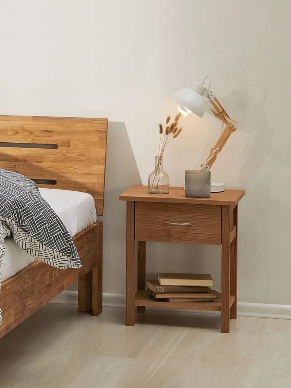 OLSKERTable de nuit OLSKER 1 tiroir 1 tablette chêne naturel-Royal Oak Outlet