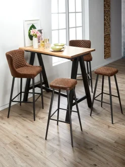 PEBRINGEChaise de bar PEBRINGE avec dossier tissu /noir-JYSK Sale