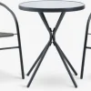 RADSTRUP + GRENAARADSTRUP Ø60 table noir + 2 GRENAA chaises gris-JYSK Discount