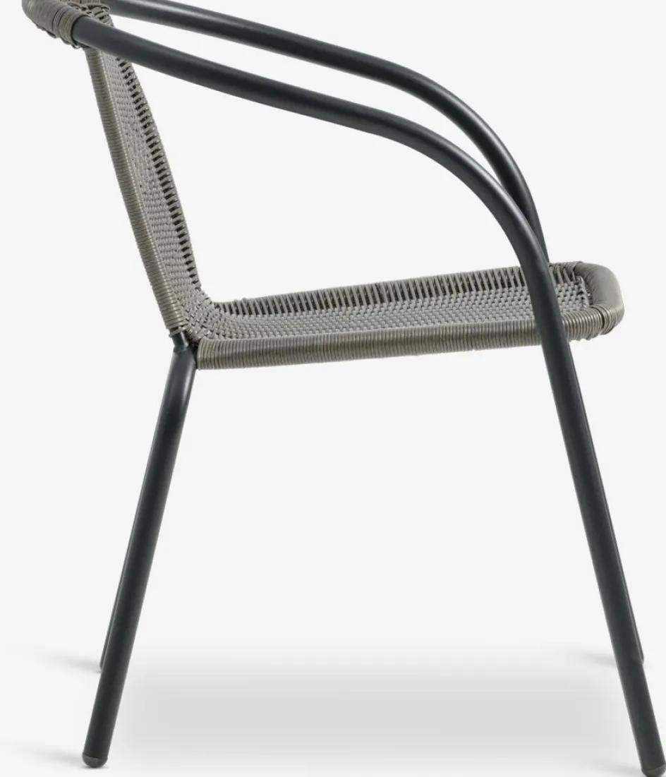 RADSTRUP + GRENAARADSTRUP Ø60 table noir + 2 GRENAA chaises gris-JYSK Discount