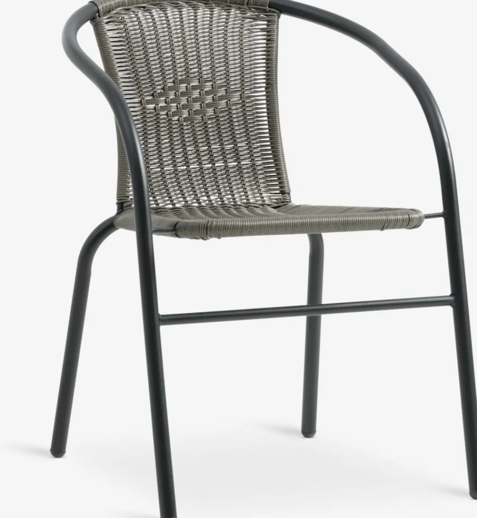 RADSTRUP + GRENAARADSTRUP Ø60 table noir + 2 GRENAA chaises gris-JYSK Discount