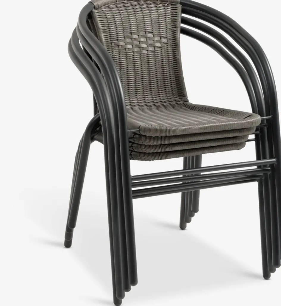 RADSTRUP + GRENAARADSTRUP Ø60 table noir + 2 GRENAA chaises gris-JYSK Discount