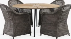 RANGSTRUP + GAMMELBYRANGSTRUP Ø130 table naturel + GAMMELBY chaises gris-JUTLANDIA Clearance