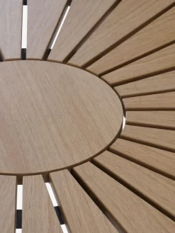 RANGSTRUP + NABERANGSTRUP Ø110 table naturel/noir + 4 NABE chaises empil. n.-JUTLANDIA Discount