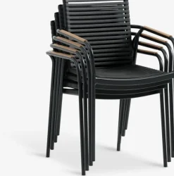 RANGSTRUP + NABERANGSTRUP Ø130 table naturel/noir + 4 NABE chaises noir-JUTLANDIA