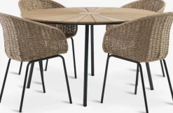 RANGSTRUP + TUERNERANGSTRUP Ø130 table + TUERNE chaises naturel-JYSK Outlet