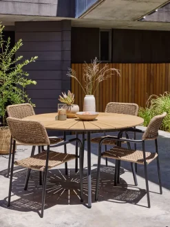 RANGSTRUPTable de jardin RANGSTRUP Ø130 naturel/noir-JUTLANDIA Sale
