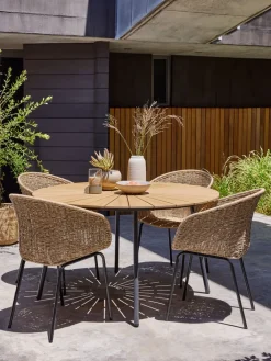 RANGSTRUPTable de jardin RANGSTRUP Ø130 naturel/noir-JUTLANDIA Sale