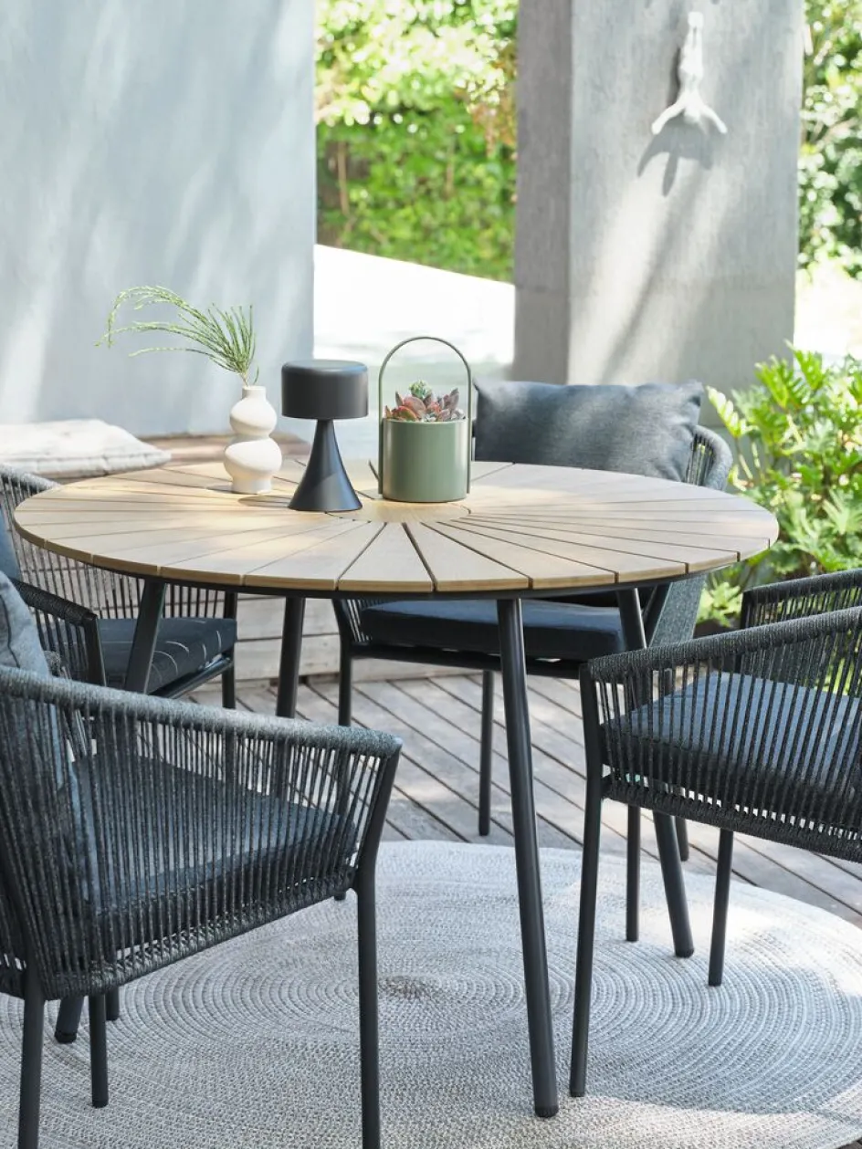 RANGSTRUPTable de jardin RANGSTRUP Ø110 naturel/noir-JUTLANDIA Clearance