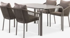 RAUMA + GILJARAUMA L140 table + 4 GILJA chaises sable foncé-JYSK Online