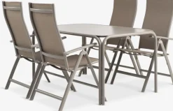 RAUMA + HURDALRAUMA L140 table + 4 HURDAL chaises sable foncé-JYSK Outlet