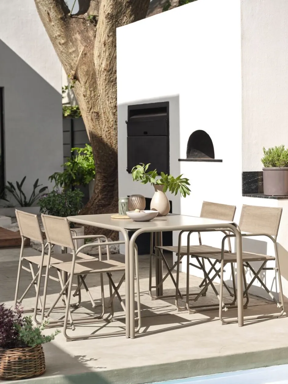 RAUMA + LIFJELLRAUMA L140 table + 4 LIFJELL chaises sable foncé-JYSK Online