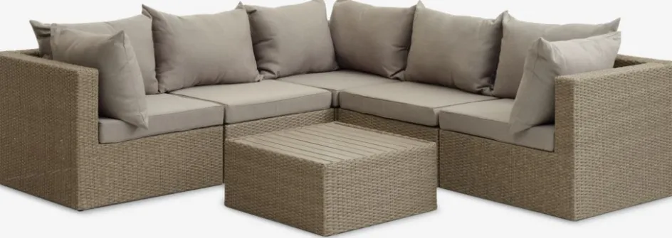 RAVNDRUPEnsemble lounge RAVNDRUP 5 personnes naturel-JYSK Discount