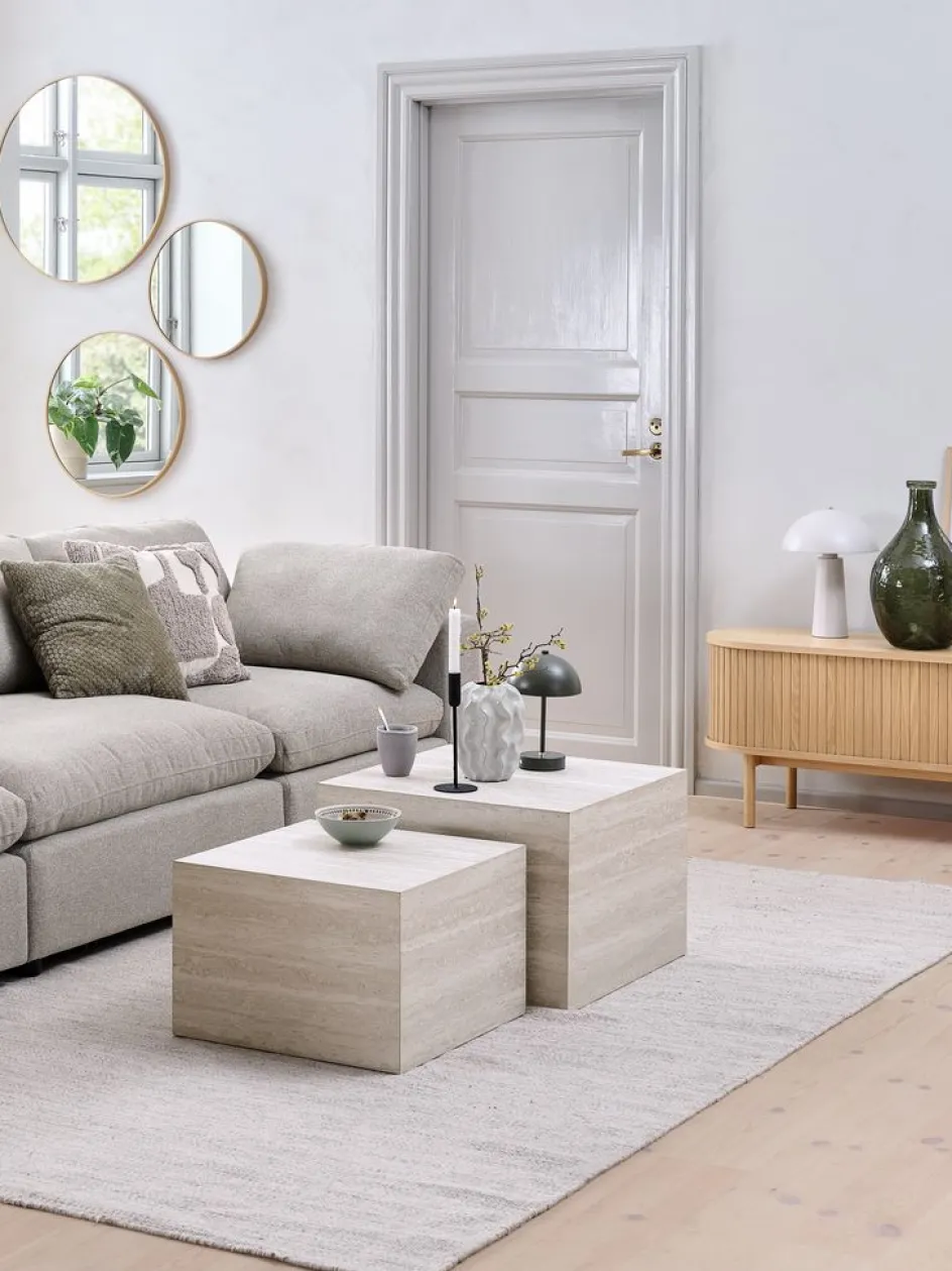 ROLSTEDTable basse ROLSTED 58x58/50x50 coloris travertin 2pcs-JYSK Discount