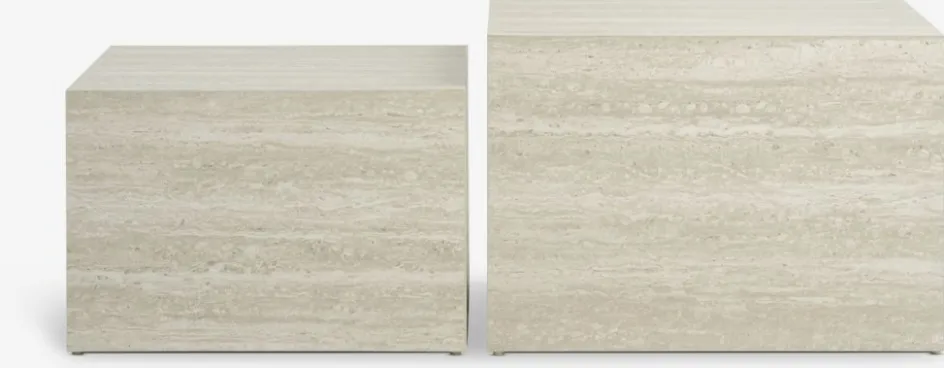 ROLSTEDTable basse ROLSTED 58x58/50x50 coloris travertin 2pcs-JYSK Discount