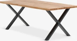 ROSLEVTable ROSLEV 95x200 chêne naturel/noir-Royal Oak New
