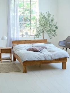 SAGEBYCadre de lit SAGEBY 140x200 chêne naturel-Royal Oak New