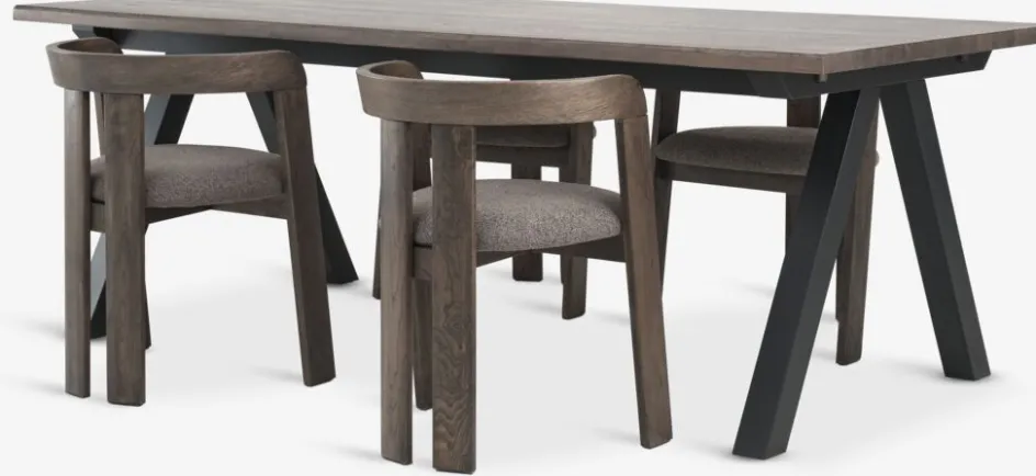 SANDBY + BOVRUPSANDBY L210 table chêne f. + 4 BOVRUP chaises chêne f./brun-JYSK