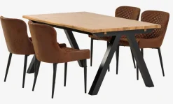 SANDBY + PEBRINGESANDBY L160 table ch. naturel + 4 PEBRINGE chaises brun/noir-JYSK Outlet