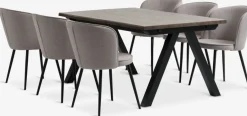 SANDBY + RISSKOVSANDBY L160 table chêne foncé + 4 RISSKOV chaises gris clair-JYSK Clearance