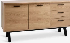SANDBYBuffet SANDBY 2 portes 3 tiroirs chêne naturel/noir-Royal Oak Clearance