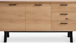 SANDBYBuffet SANDBY 2 portes 3 tiroirs chêne naturel/noir-Royal Oak Clearance