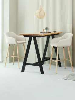 SANDBYTable de bar SANDBY 71x128 chêne naturel/noir-Royal Oak Hot