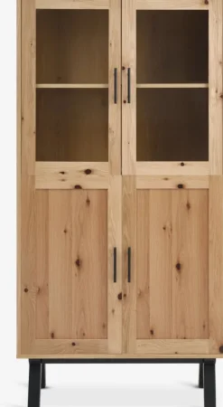 SANDBYVitrine SANDBY 2 portes chêne naturel/noir-Royal Oak Clearance