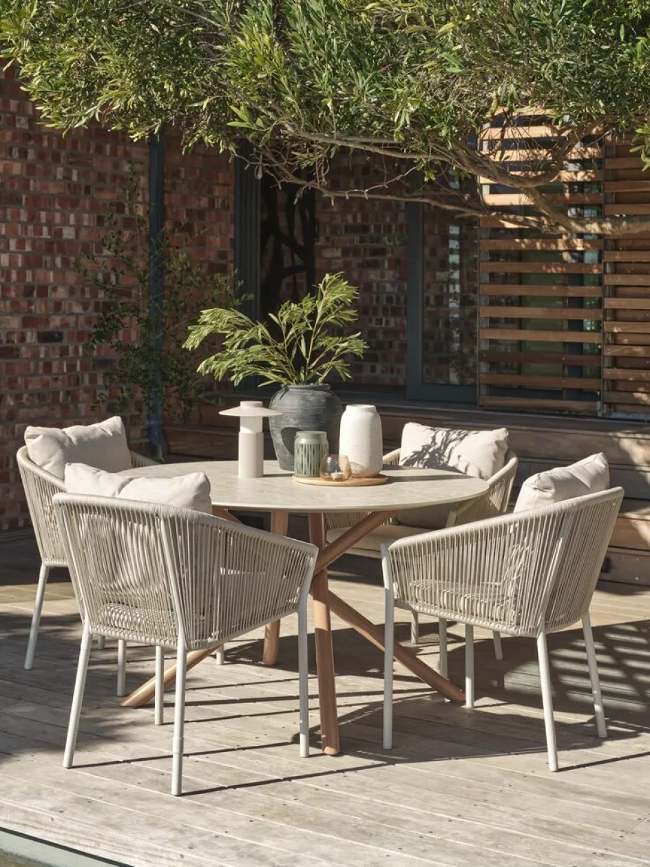 SANDVIG + GILJASANDVIG Ø120 table + 4 GILJA chaises beige-JYSK Sale