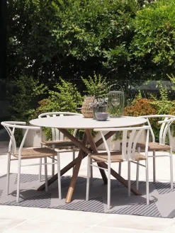 SANDVIG + TAGMARKSANDVIG Ø120 table + 4 TAGMARK chaiess beige-JYSK Sale