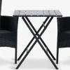 SANDVIKA + AIDTSANDVIKA L65 table + 2 AIDT chaises noir-JYSK Outlet