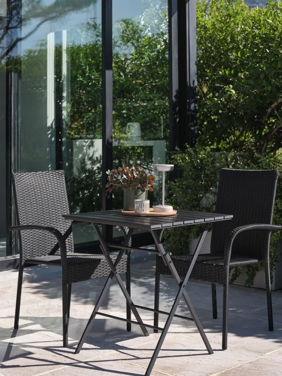 SANDVIKA + GUDHJEMSANDVIKA L65 table + 2 GUDHJEM chaises noir-JYSK Best