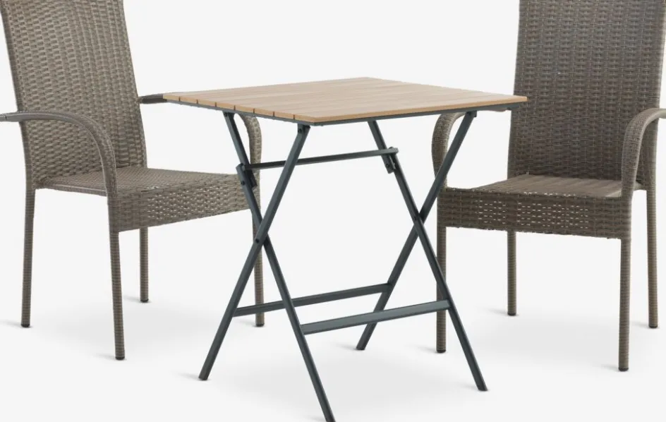 SANDVIKA + GUDHJEMSANDVIKA L65 table + 2 GUDHJEM chaises naturel-JYSK Clearance