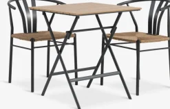 SANDVIKA + TAGMARKSANDVIKA L65 table l + 2 TAGMARK chaises noir-JYSK