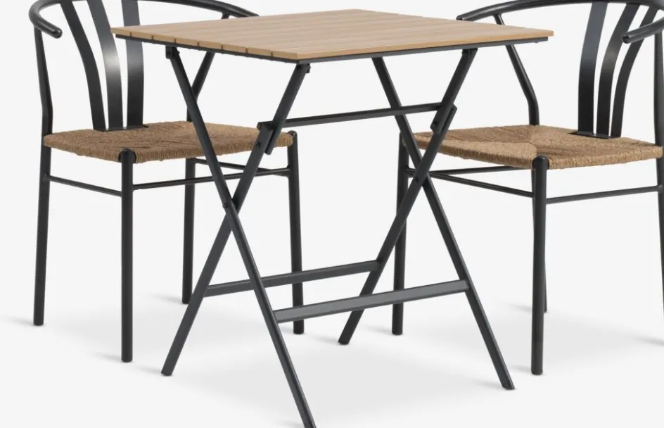 SANDVIKA + TAGMARKSANDVIKA L65 table l + 2 TAGMARK chaises noir-JYSK