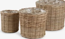 SANSEBIEPanier pour plantes SANSEBIE Ø40/33/25 kubu naturel 3pcs/lot-JYSK Discount