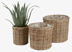 SANSEBIEPanier pour plantes SANSEBIE Ø40/33/25 kubu naturel 3pcs/lot-JYSK Discount