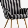 SIMESTEDFauteuil SIMESTED rayures tissu noir/beige-JYSK Online