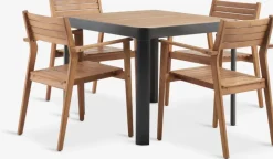 SIRDAL + HAMRASIRDAL L91 table + 4 HAMRA chaises eucalyptus-JUTLANDIA