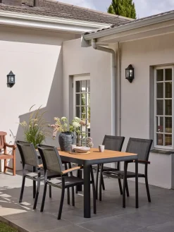 SIRDAL + SIRDALSIRDAL L149 table eucalyptus + 4 SIRDAL chaises gris-JUTLANDIA Online