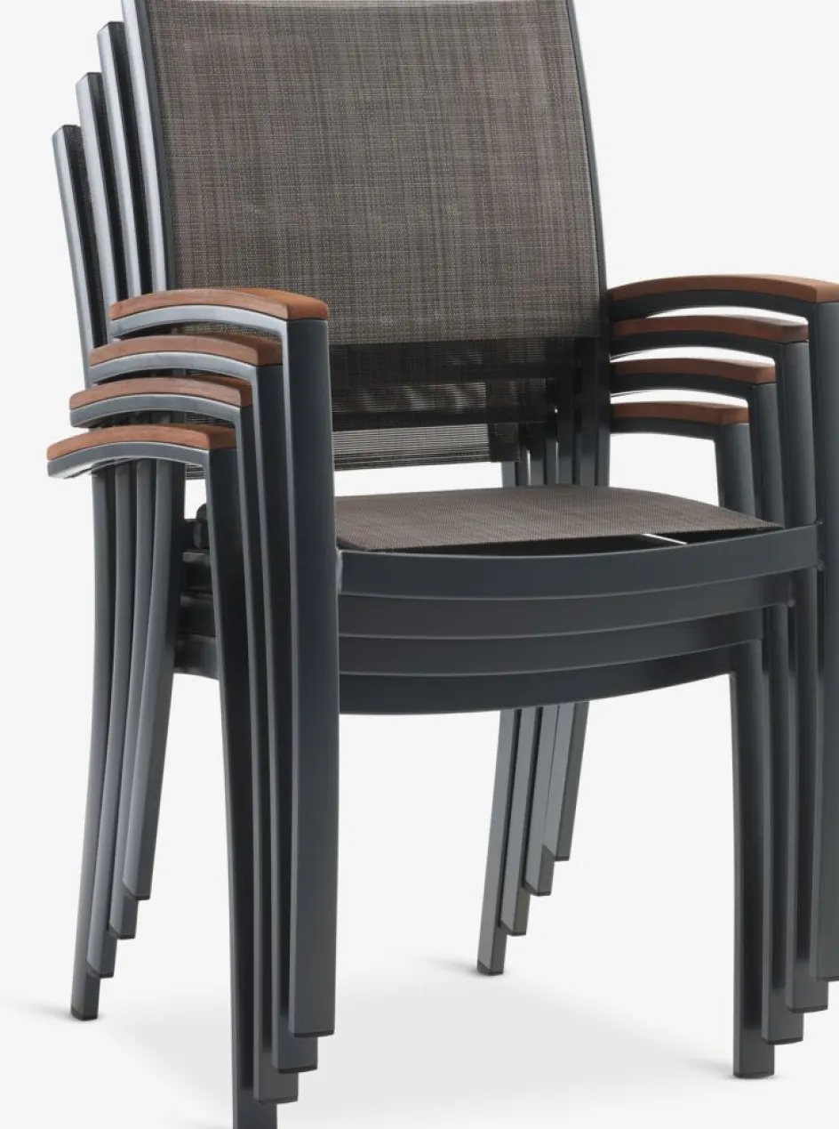 SIRDAL + SIRDALSIRDAL L211 table eucalyptus + 4 SIRDAL chaises gris-JUTLANDIA Discount