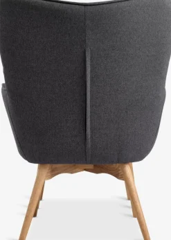 SKALBORGFauteuil/repose-pieds SKALBORG tissu gris foncé/chêne-JYSK Best