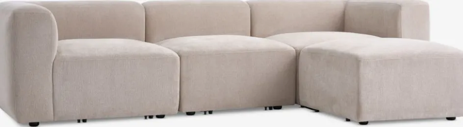 SKEJBYCanapé modulable SKEJBY 3 personnes a/pouf tissu beige-JYSK Best