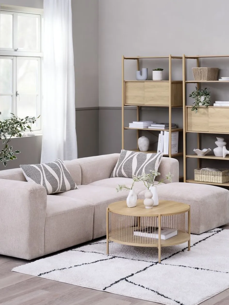 SKEJBYCanapé modulable SKEJBY 3 personnes a/pouf tissu beige-JYSK Best